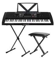 61-TASTEN KEYBOARD SET STÄNDER STATIV PIANO SITZBANK E-PIANO KLAVIER SYNTHESIZER