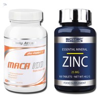 Premium Maca 100 plus Vitamin C+E -100 Kapseln + 100 Tabletten Zink Gratis