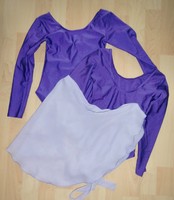 Ballet Set 2 x Roche Valley Trikot in Lila mit Chiffonrock Gr. 18 120 - 129 cm