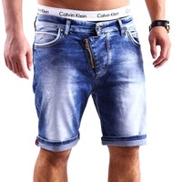 HERREN JEANS-BERMUDA SHORTS JEANSSHORTS KURZE CHINO HOSE Blau/Hellblau/Grau NEU