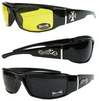 CHOPPERS Sonnenbrille Bikerbrille Motorradbrille NEU West Coast Locs schwarz 