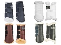 Gamaschen Comfort HKM Springgamaschen Lederimitat mit Fell Teddypolster Set %