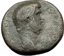 AELIUS 137AD Very Rare Sestertius of Rome SALUS Hygeia Ancient Roman Coin i59361
