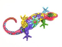 Gecko Eidechse Größe ca24 cm Rot Echse Garten Deko Wandobjekt Gartendeko Neu 