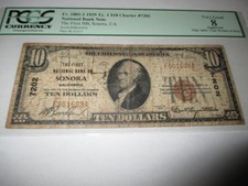 $5 1929 Sonora California Ca National Currency Bank Note Bill! Ch. #7202 Pcgs!