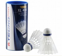 Original Tecno Pro Badminton Ball XL 400 Mittel 3er Pack weiss