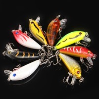 8x 5cm Kunstköder Jerkbait Crank Baits Forelle Barsch Angeln Köder Wobbler Lure 
