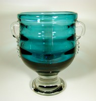 Glas Objekt Pokal Vase 3 kg SEGUSO VETRI d´ARTE Art Glass Murano 50er/60er