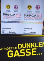 2 Stehplatz Karten für das Supercup Spiel 2016 Borussia Dortmund-Bayern München