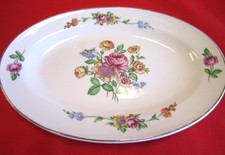 Edwin M. Knowles Plate Collectible Floral China Decorative Colorful Made In Usa