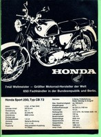Honda-- Sport  250 ,Typ CB 72--Werbung von 1964