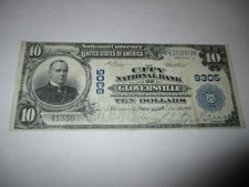 $10 1902 Gloversville New York Ny National Currency Bank Note Bill! #9305 Vf+