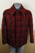 Vintage 50s Wool Plaid Hunting Work Coat, Large