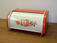 BROTKASTEN mit Prilblumen 70er Jahre  Metall  TOP RARITÄT