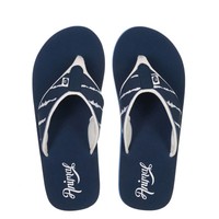 ANIMAL WOMENS SWISH AOP NAVY SOFT TOE POST FLIP FLOPS/BEACH SANDALS 6S/307/001