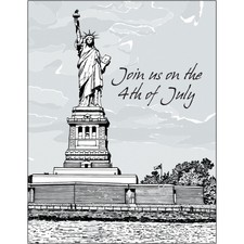 Pack of 10 Fourth of July Party Fill-In Invitations - 4JFI-04 Statue of Liberty