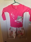 GIRL 2 pc PJ Pajama Sleepwear SET 18 PINK TOP FLEECE MONKEY BOTTOMS