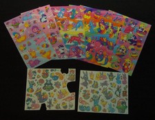 Vintage Lisa Frank Easter LOT of Stickers & Glitter Body Tattoos