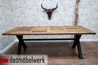 Massivholz Tisch Esstisch 230 cm Holz Metall Industrie Design Shabby  Loft WOW