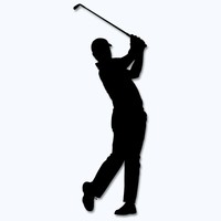 Aufkleber Golf, Golfer - 30 Farben zur Wahl - Motiv 2, konturgeschnitten