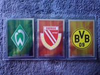 Match Attax 2008/09, 3 Clubkarten/Wappen,Bremen-Cottbus-Dortmund , guter Zustand