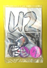 U2 1985 full set of 5 pinback badge pin button Unforgettable Fire sold on tour