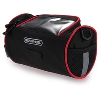 ROSWHEEL Fahrradtasche Lenkertasche für Faltrad Schwarz+Rot Langlebig NEU