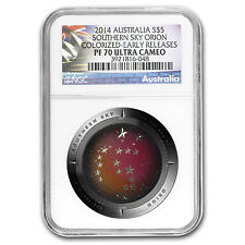 2014 Australia Silver $5 Color Domed Southern Sky Orion Pf-70 Ngc - Sku #98763