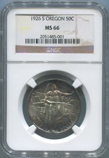 1926 S Oregon Commemorative Half Dollar Ngc Ms66. San Francisco Mint.