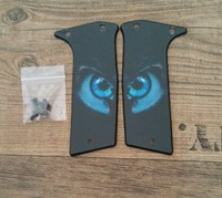 Paintball markierer gotcha etek 3 4 griffschale inkl schrauben Auge blau grip