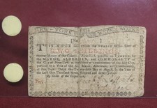 1774 August 25 Two Shillings New York Colonial Note