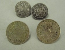 M. Theresa 20 & 10 Krajczar Coin Buttons 1771-80 Hungary