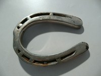 CHROM & EISEN verchromtes Hufeisen Glücksbringer v Pony kleinen Pferd Reiter Hof