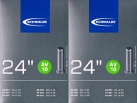 2x Schwalbe AV 10 Schlauch 24" 507 Ventil: Auto Schrader AV10 Autoventil 24 Zoll