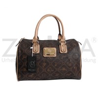 Giulia Pieralli - Damen Handtasche Damentasche Bowlingtasche - Kaffee Beige