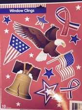 Patriotic USA American flag WINDOW CLINGS, 4th of July,liberty,Eagle, Decoration