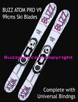 BUZZ Atom PRO V9 WEIß ROSA 99CM ski inc Bindungen Snowblades ski klingen NEU