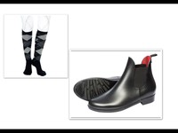 Schwarze Kinder Reitstiefeletten Reitschuhe Karostrümpfe Reitstrümpfe schwarz