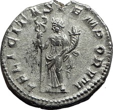GORDIAN III 238AD Authentic Genuine Ancient Silver Roman Coin Felicitas i59074