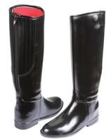 Covalliero Kinder PVC-Reitstiefel Flexo Lederoptik schwarz Reißverschluss 31-35