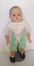 Vintage 1950 Arranbee R&B 17" Cloth Sleep Eyes Red Lips Vinyl Boy Doll