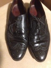 Allen Edmonds Black Leather Oxford Wingtip Lace Up Men Shoes:9D
