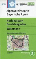 * DAV BAYERISCHE ALPEN 21. NATIONALPARK BERCHTESGADEN, WATZMANN 1 : 25 000