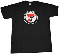 Love Music Hate Fascism (Noten), T-Shirt, schwarz, S-5XL, Antifa, Gegen Nazis