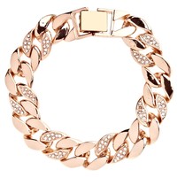 Iced Out BOLD CZ Hip Hop Armband - CURB 15mm rose gold
