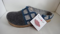 Haflinger Clog Hausschuhe Latschen Schurwolle grizzly web  grau 38 40 41 42