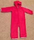 Columbia Plush Pink Velour Baby Bear Snowsuit Bunting 18-24 Months Hoodie Ears