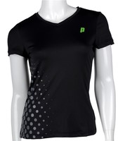 Prince Damen Tshirt V Neck, schwarz, Funktions-Tshirt  für Tennis