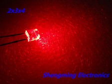 100pcs 2x3x4 Red led light emitting diode super bright 2*3*4 MM Diffused