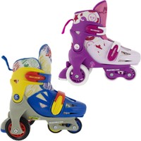 Kinder Rollschuhe verstellbar Inlineskates 4 Räder 